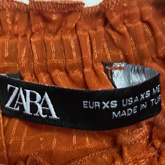 Zara Rust Off-Shoulder Ruffle Top - Picture 2 of 3